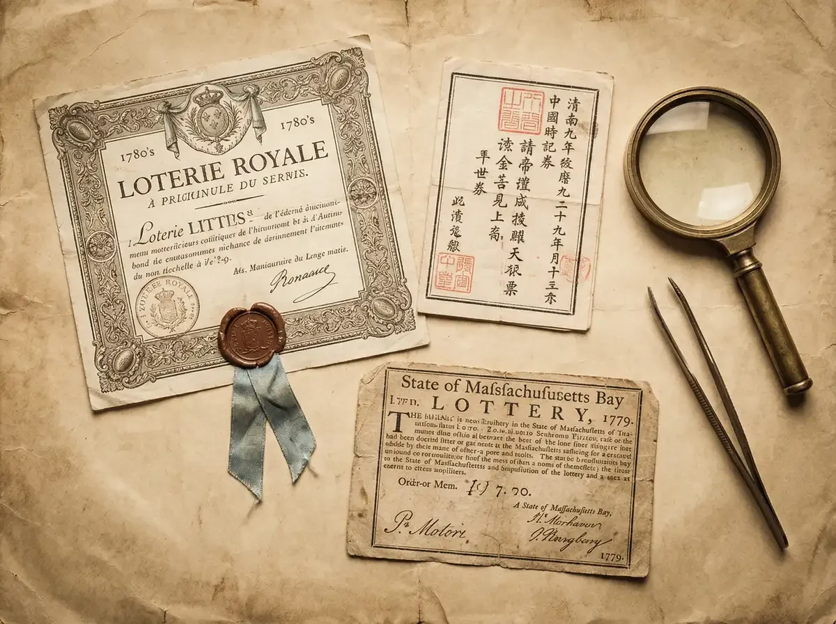 一组不同时期的大乐透复古彩票